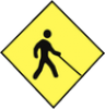 Blind People Crossing Ahead road sign