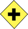 Cross Roads Ahead road sign