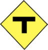 T' Junction Ahead road sign
