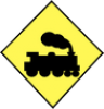 Unprotected Level Crossing Ahead road sign