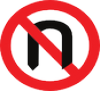 No U-turn road sign