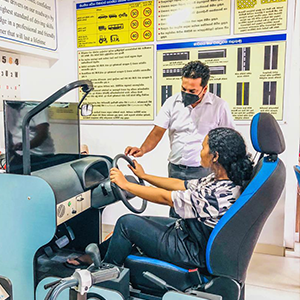 Student training on our Japanese driving simulator